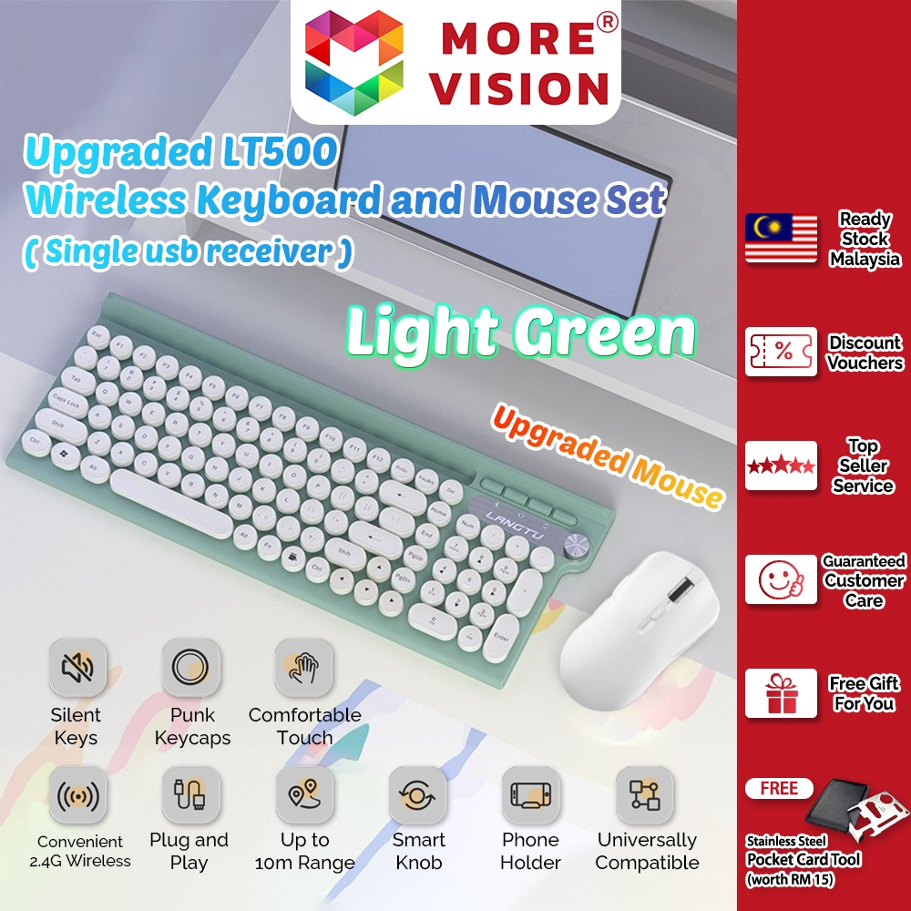 Langtu LT500 Wireless Keyboard and Mouse Combo Set Silent USB Rechargeable Laptop Computer PC Mechan