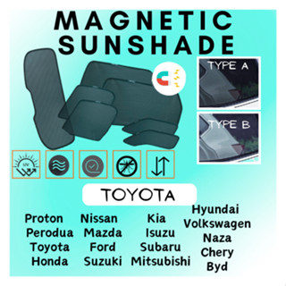 MAGNETIC SUNSHADE MODEL TOYOTA Vios CHR Harrier Fortuner Hil…