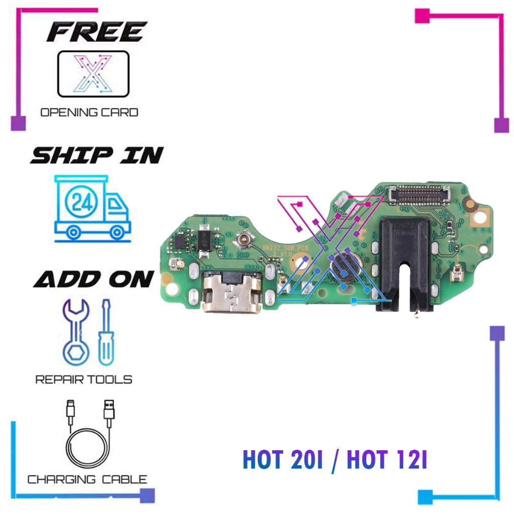 พอร์ตชาร์จ Flex Cable สําหรับ INFINIX HOT 20I X665C X665E / HOT 12I X665 X665B