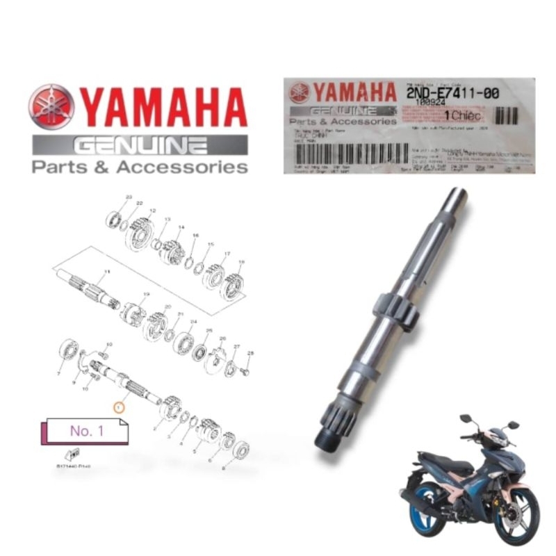 Y15ZR AXLE MAIN AXLE / AXLE KICK SHAFT YAMAHA