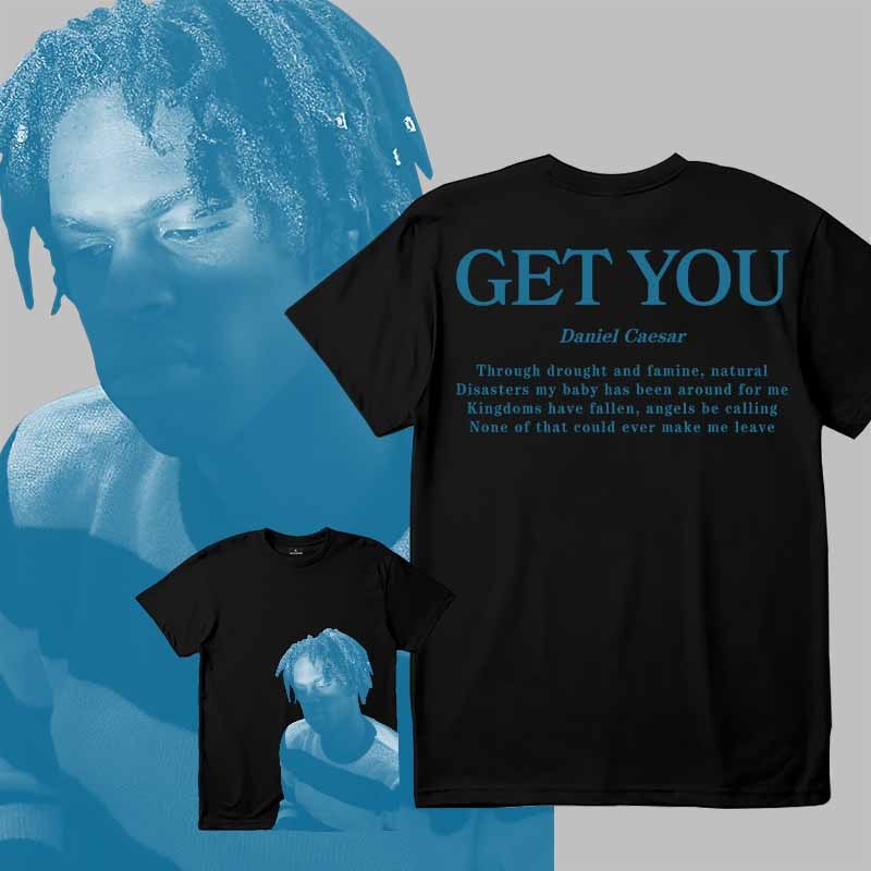 Daniel Caesar Mens เสื้อยืดแปลกพิมพ์ Baju Casual Graphic Tee ผ้าฝ้าย 100% Unisex Kaos แขนสั้น Oversize Tee