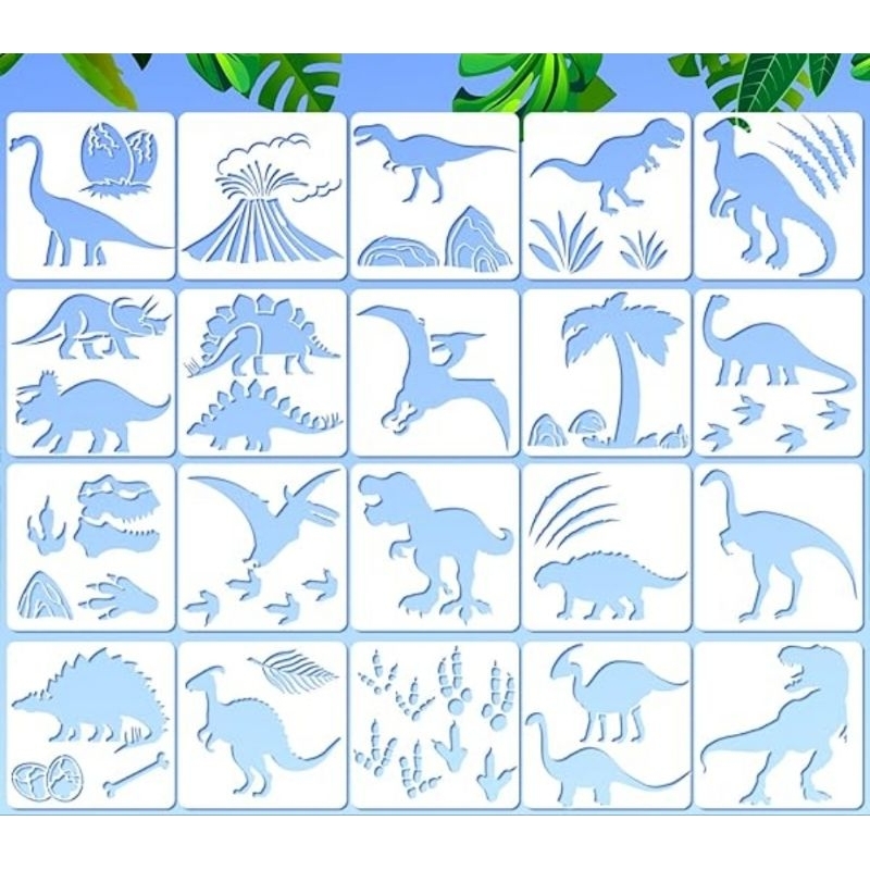 ที59. (20DESIGNS) DINOSAUR TEMPLATE STENCIL DRAWING