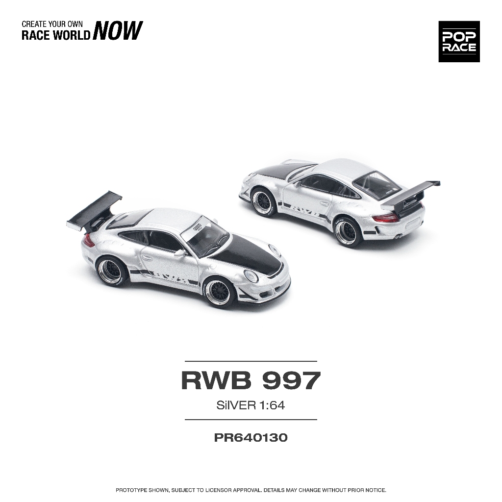 POP RACE 1/64 RWB 997 SILVER PR640130