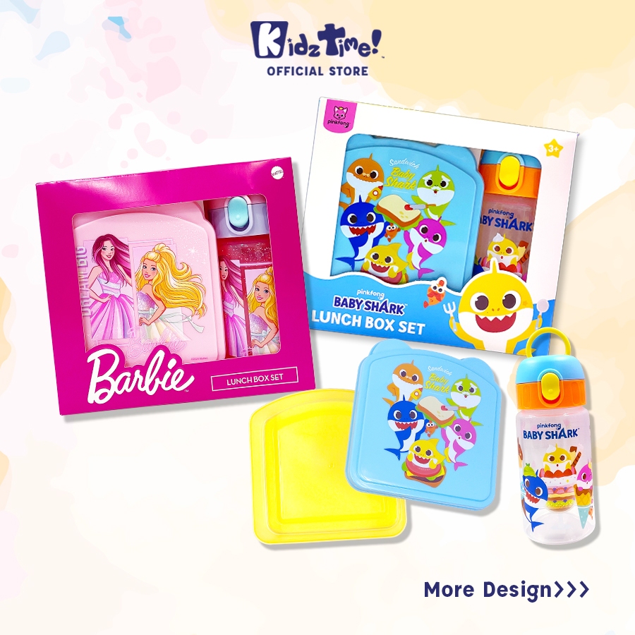 Kidztime x Kids Cartoon Lunch Box Set with One Lunch Box & One 430ml Water Bottle