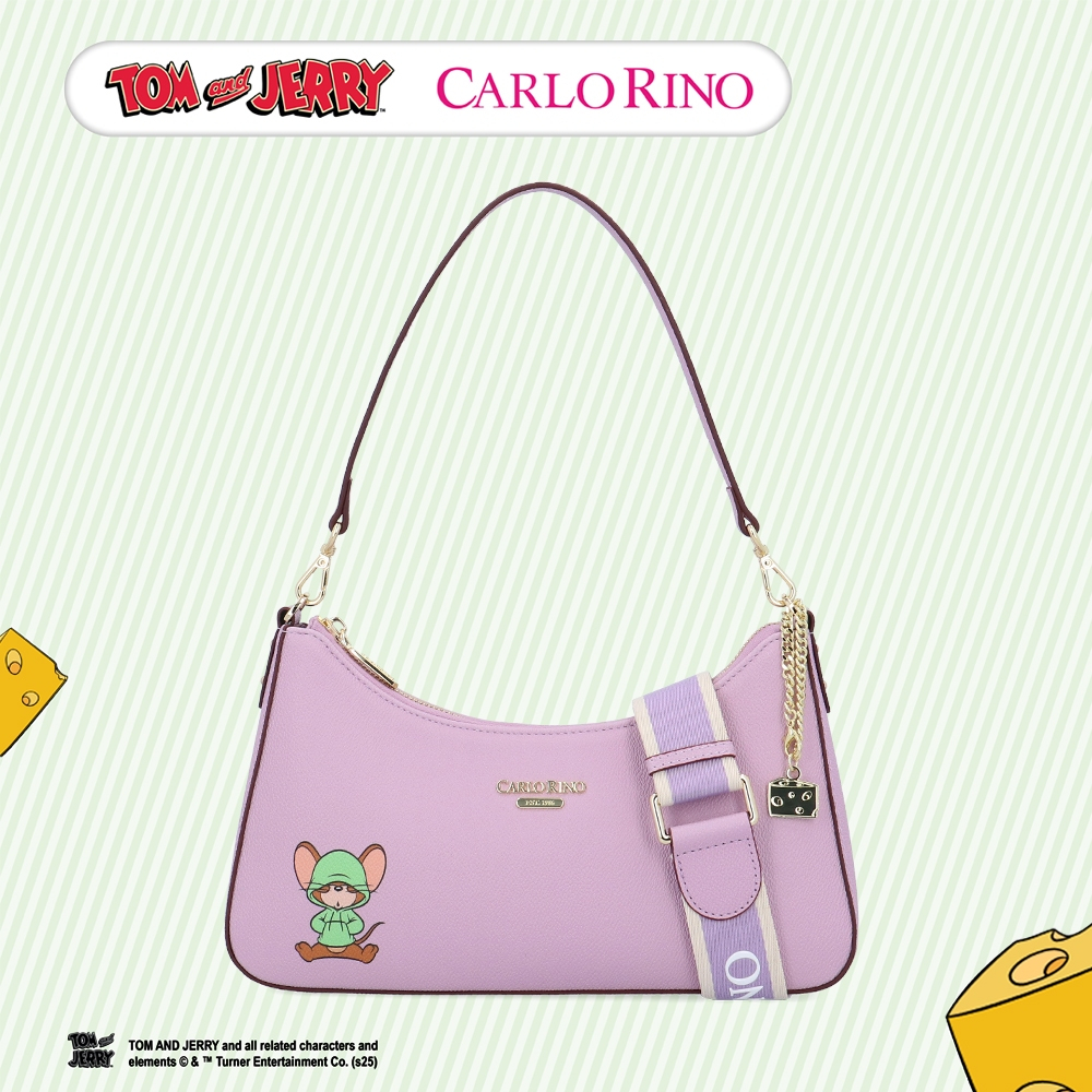 Carlo Rino กระเป๋าสะพายข้าง Tom and Jerry - สีม่วง