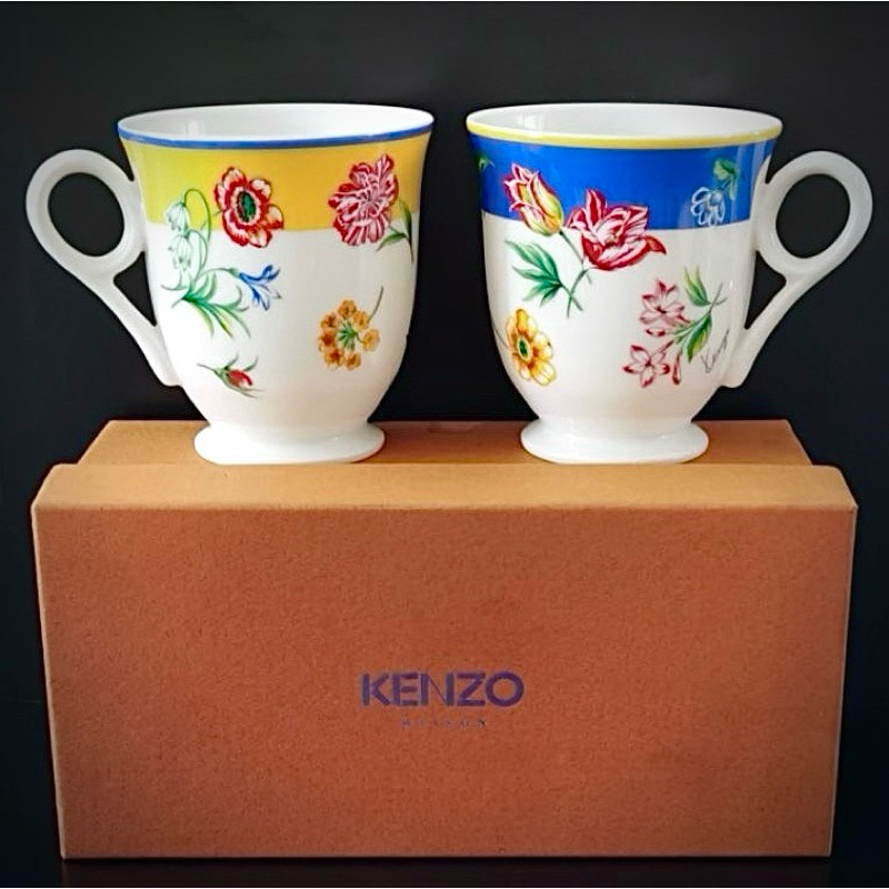 2 ชิ้น Kenzo Maison KZ 5231 แก้วมัคพอร์ซเลนอย่างดีในกล่อง