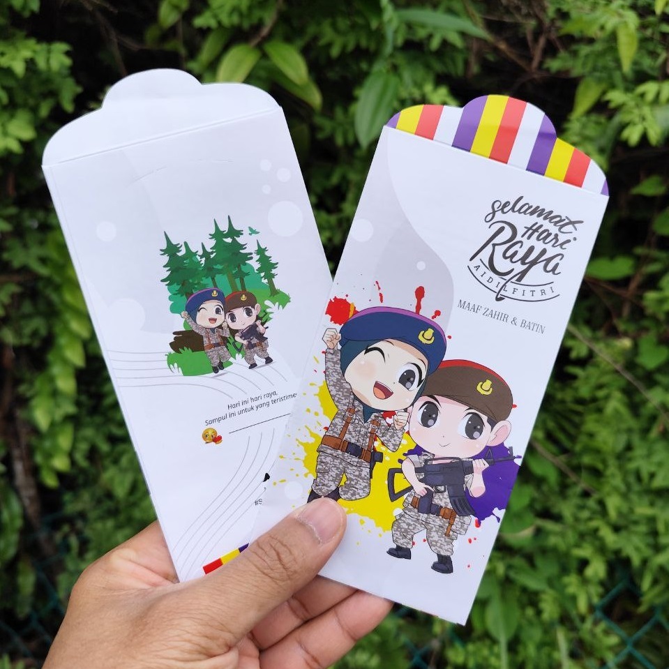 [ เงิน RAYA 2025 ] Army Force ATM ปกสวย Angpao Money Packet Cover Raya Soldier MENAAMI
