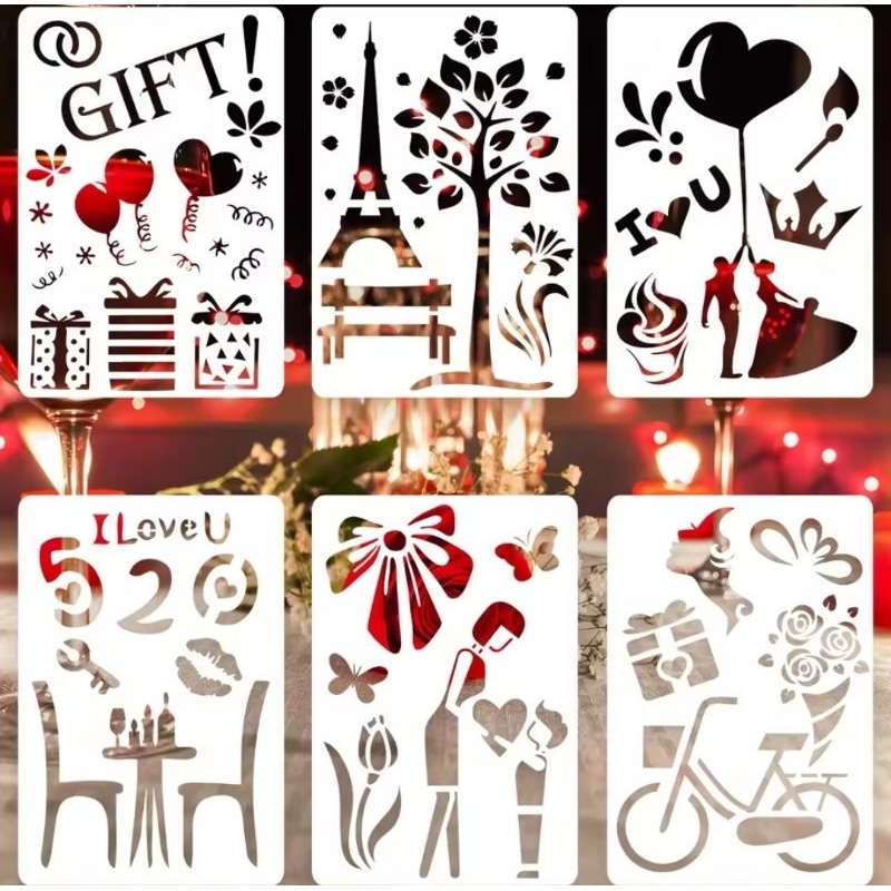 ที60. (6 ออกแบบ) B5 LOVE TEMPLATE STENCIL DRAWING