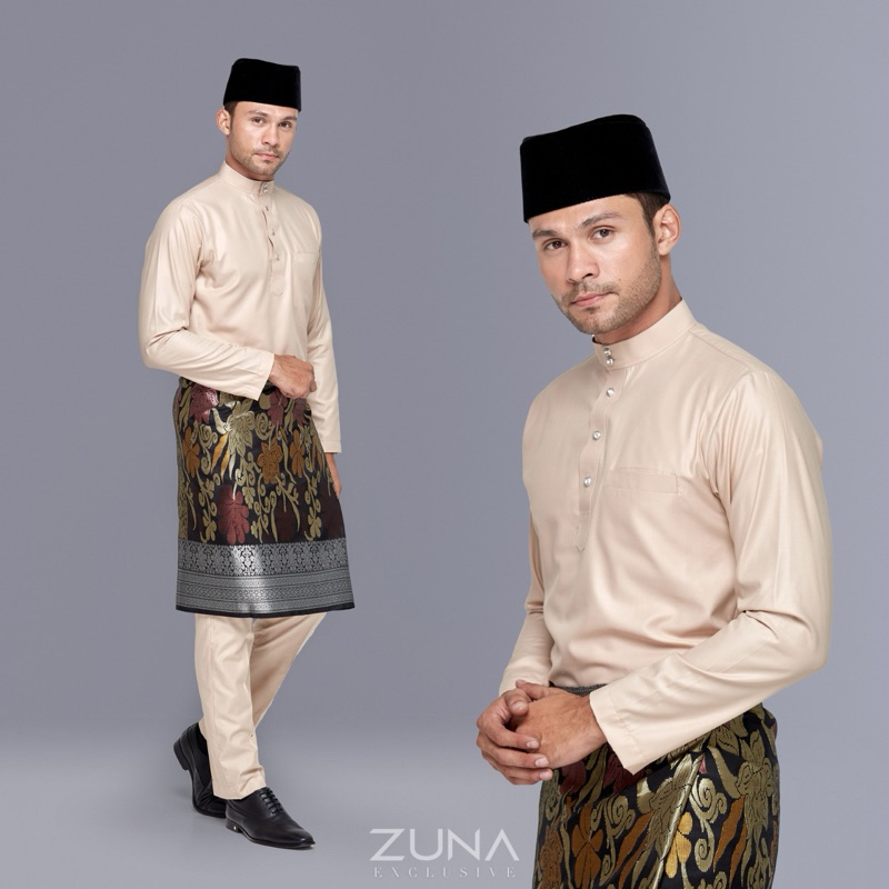 NUDE Baju Melayu LUXMAN Series (Cek Musang) โดย Zuna Exclusive ผ้าฝ้ายญี่ปุ่นพรีเมี่ยม