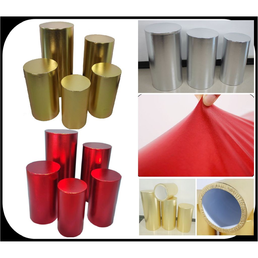 ผ้าสําหรับ 3 ชิ้นกระบอกเหล็ก Photobooth สําหรับตกแต่งงานแต่งงาน Prop ขาตั้ง Photobooth