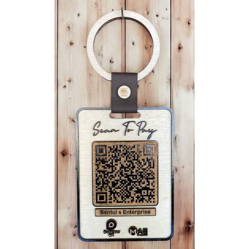 พวงกุญแจ QR Code สไตล์ kayu/คัสตอม/