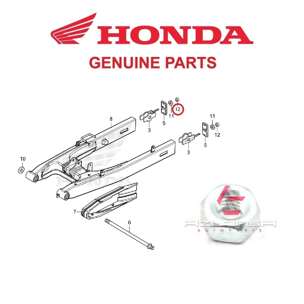 น็อตหกเหลี่ยม 6 มม. ( 94001-0800-0S ) RS150R V1 V2 V3, RS-X V1 V2 & CBR150R 💯 ฮอนด้า