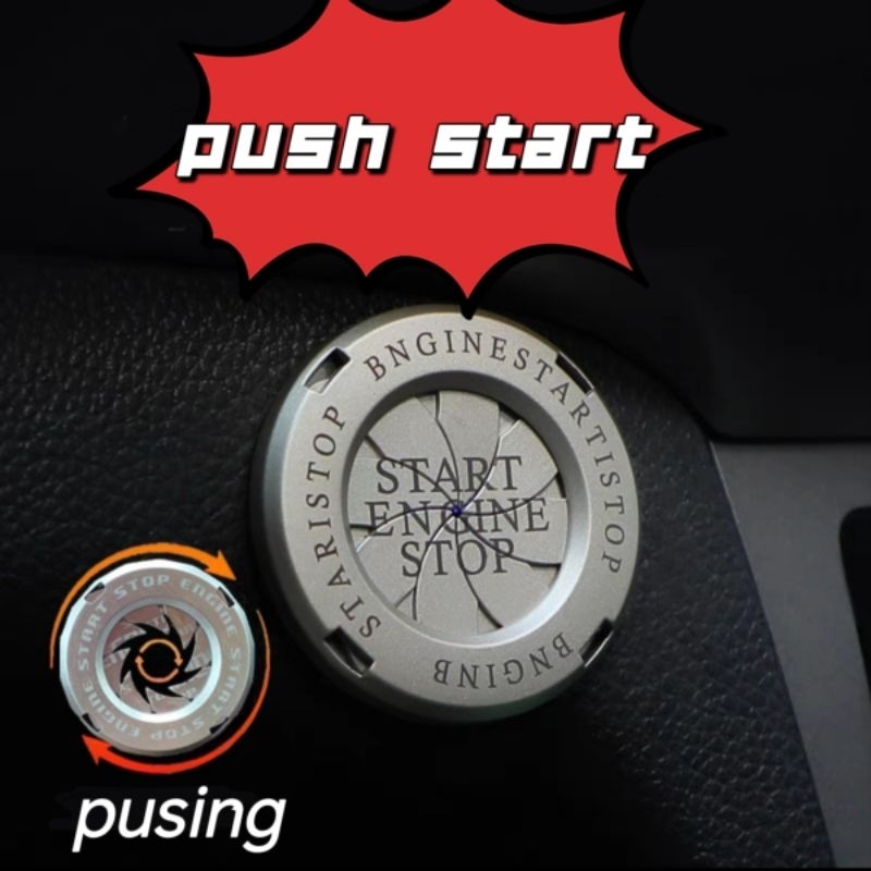 เครื่องยนต์รถยนต์อัตโนมัติ Push Start ฝาครอบปุ่มหยุด MERAH BIRU HITAM PUSING PUSH KESELAMATAN