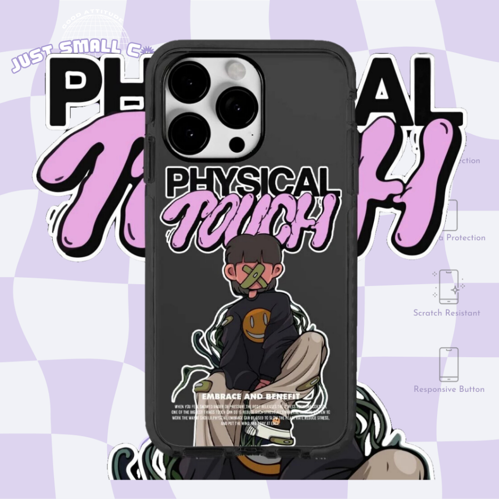PHYSICAL TOUCH BOY IMD กันชน Clear Case Neon Casing iPhone 17 PRO MAX AIR 16 15 PRO MAX 14 PLUS 13 P