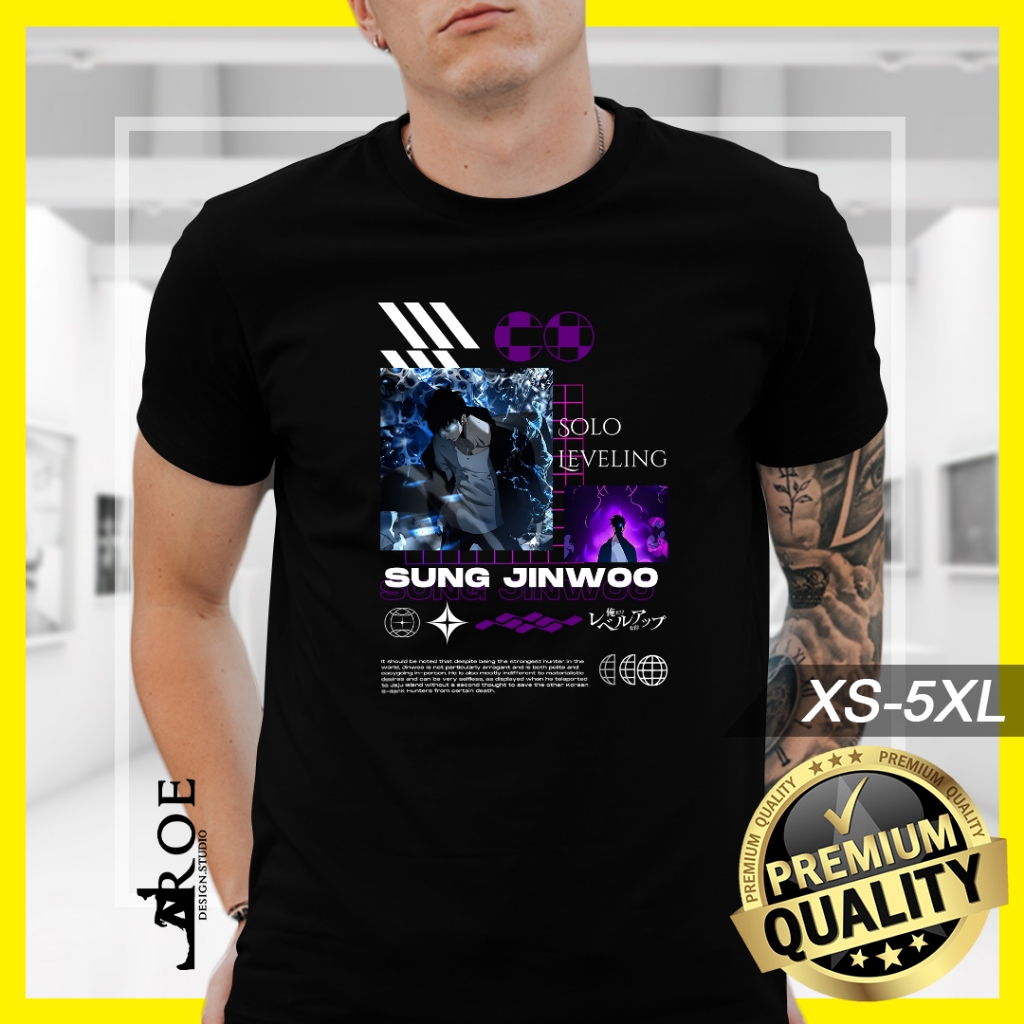 🔥 Baju Tshirt SOLO LEVELING SUNG JINWOO อะนิเมะ Unisex + พลัสไซส์ 🔥