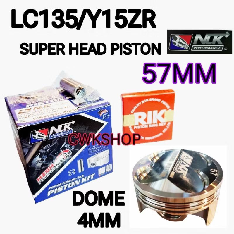 LC135 Y15ZR PISTON 57MM DOME 3MM & DOME 4MM NLK