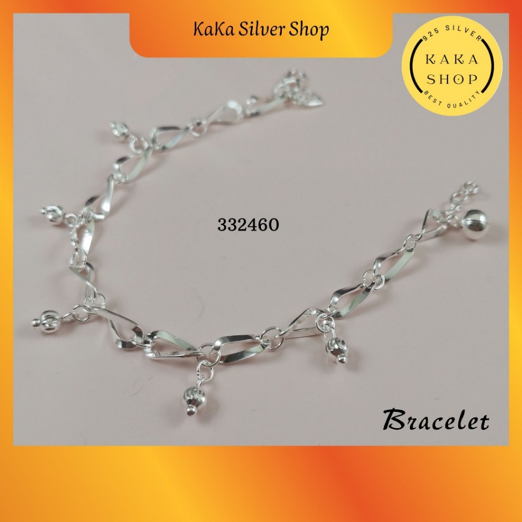 สร้อยข้อมือตัดเงิน 925 สําหรับผู้หญิง (332460) ผู้หญิง Gelang Tangan Perak 925