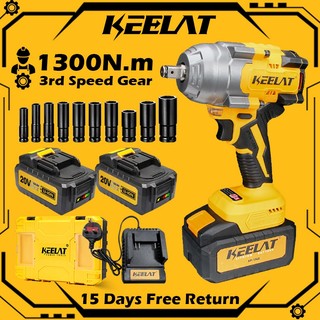 KEELAT 1300N.M Heavy Duty Cordless Impact Wrench Brushless Motor Electric Wrench Screwdriver Impact Driver Gun Kpro-ID01