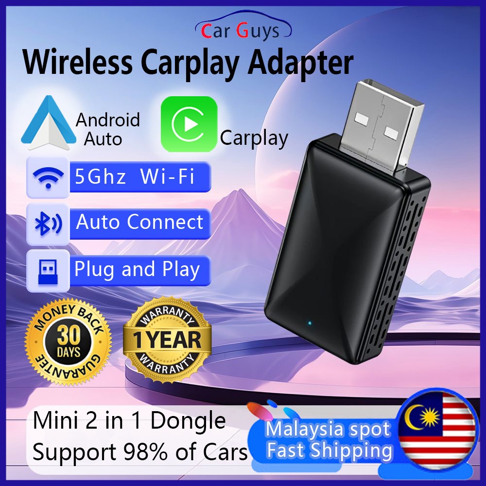 อะแดปเตอร์ Carplay Android Auto แบบมีสายไร้สาย dongle 2 in 1 apple carplay สําหรับเครื่องเล่น androi