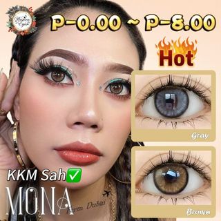 【Power 0.00-8.00】Mona Dubai Candy 15mm 6Month Disposable Korea Lens Lens Cantik Contact Lens Power Lens Free Lens Case