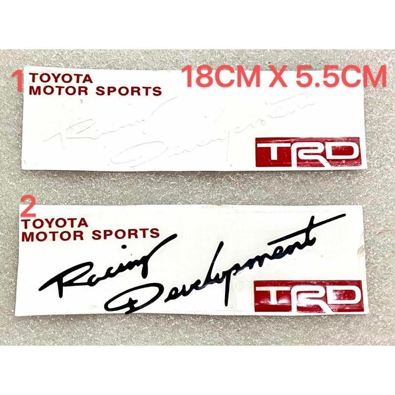 TOYOTA RACING DREELOPEMENT TRD 18 ซม.X 5.5 ซม.CUTTING RACING พิมพ์สติกเกอร์ DECAL MOTORCYCLE รถด้านข