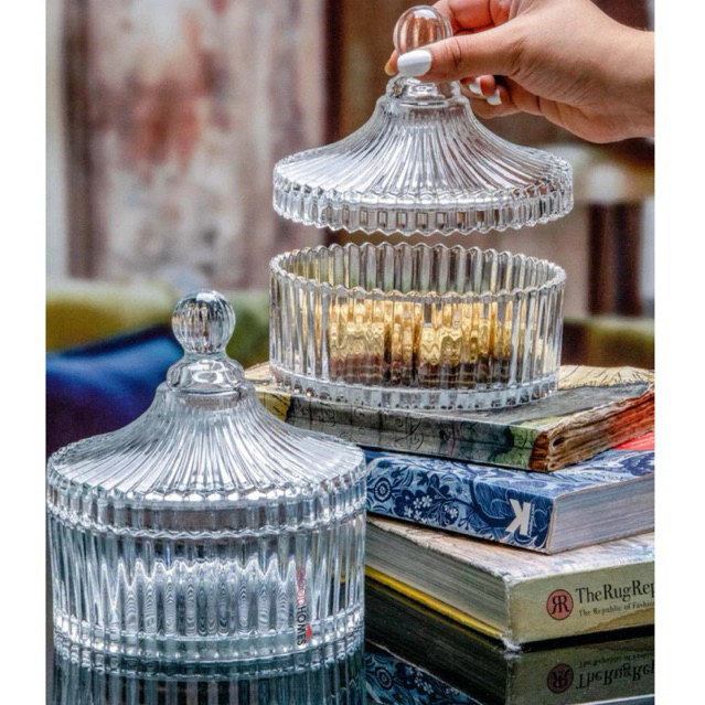 RAYA PREMIUM 4 ชิ้นขวดลูกอมแก้วคริสตัลหรูหรา Bekas Kuih Raya