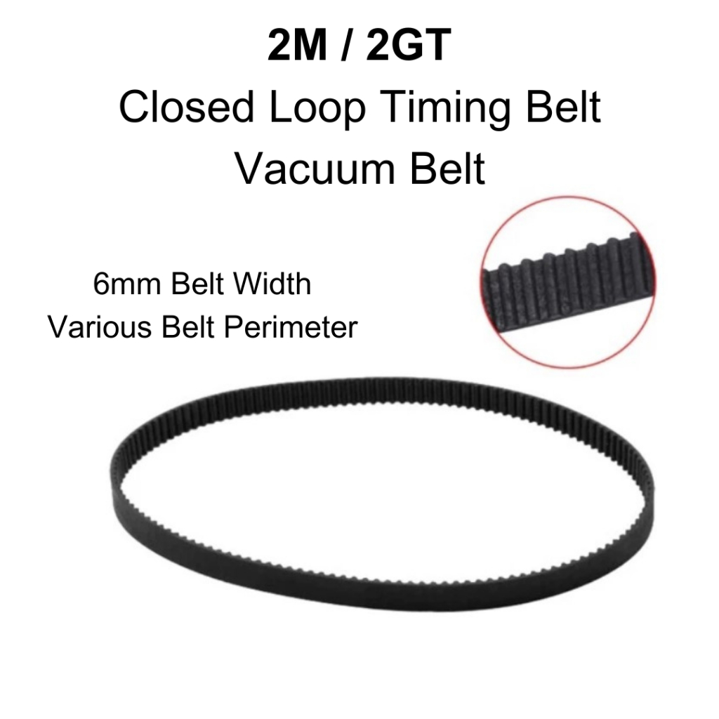 2M / 2GT Vacuum Belt 120mm, 142mm, 162mm, 200mm, 280mm, 400mm, 610mm, 1220mm - 6mm width Closed Loop Timing Belt