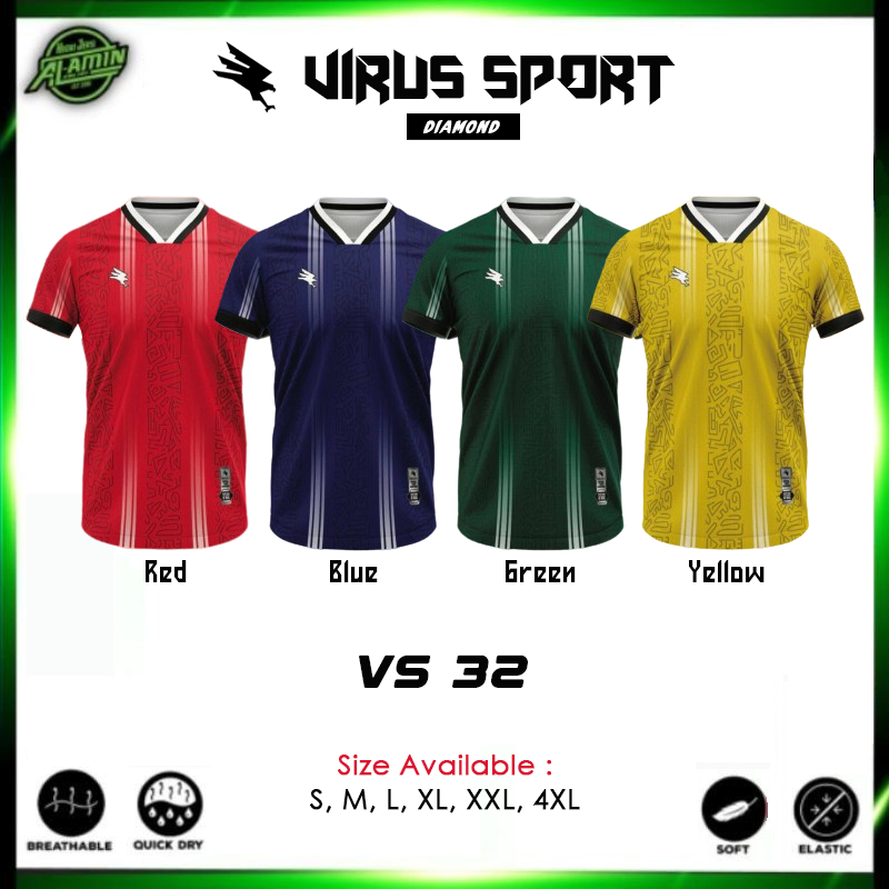 Virus Sport Code VS32 Diamond Jersey เหมาะสําหรับกีฬา Virus Sport สบาย