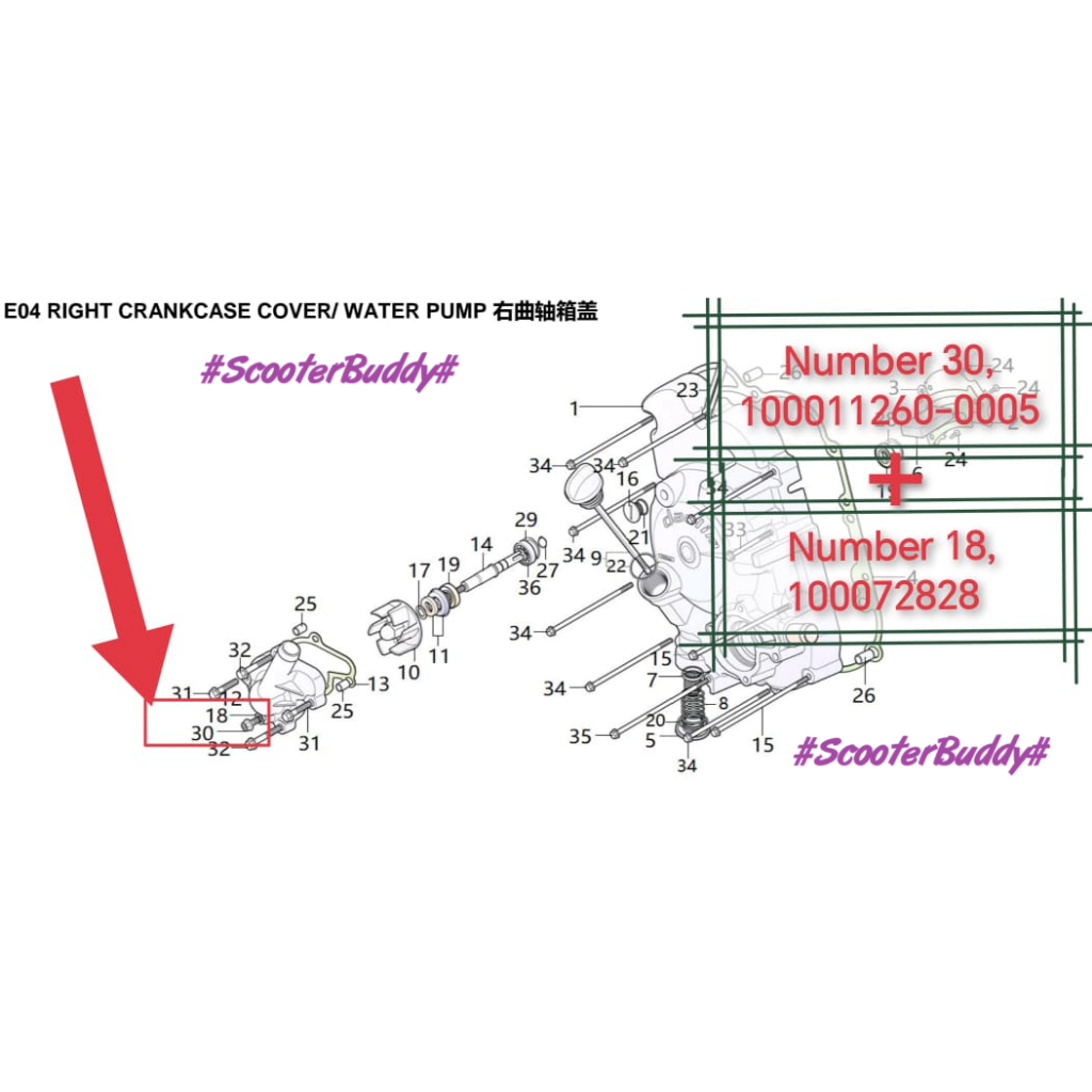 WMoto SET (NO18) WASHER, SEALING (100072828) + (NO30) BOLT, FLANGE, 6x10 (100011260-0005) RT3 / RT3s