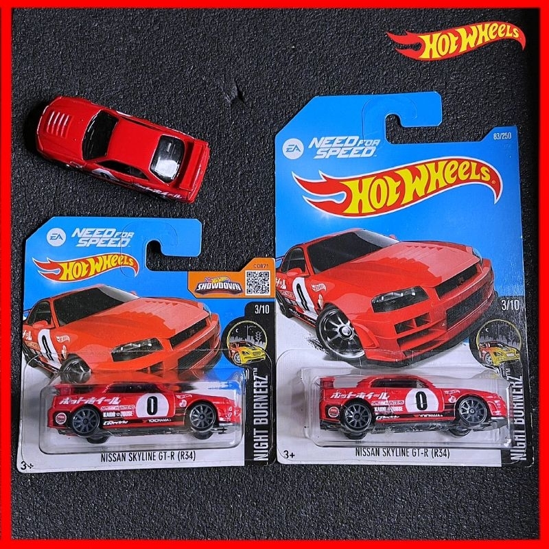 Hot Wheels Nissan Skyline GT-R R34 Need for speed 2016 Red (ERROR) Hotwheels r34 gtr JDM HW NightBur
