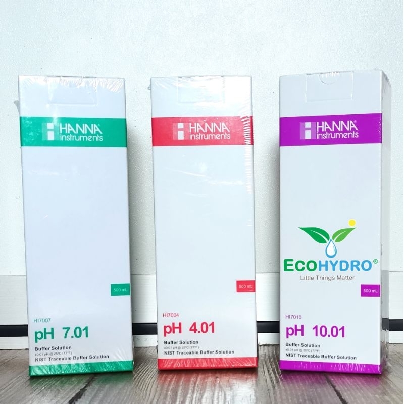 Hanna 500ml x 3 calibration บัฟเฟอร์โซลูชั่น ph 4.01 7.01 10.01 HI7004 HI7007 HI7010 H17004 H17007 H