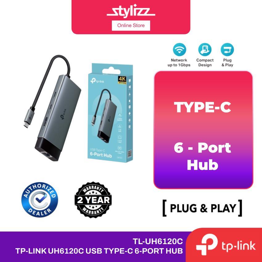 TP-Link UH6120C USB-C Hub 6 in 1 ถึง HDMI 4K @ 60Hz Ethernet PD USB 3.0 อะแดปเตอร์สําหรับเดสก์ท็อปแล