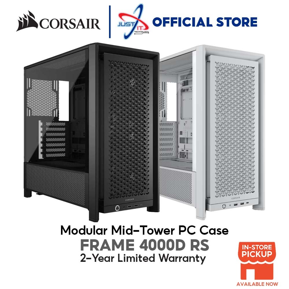 CORSAIR FRAME 4000D RS MODULAR MID-TOWER PC CASE / CASING - สีดํา / สีขาว