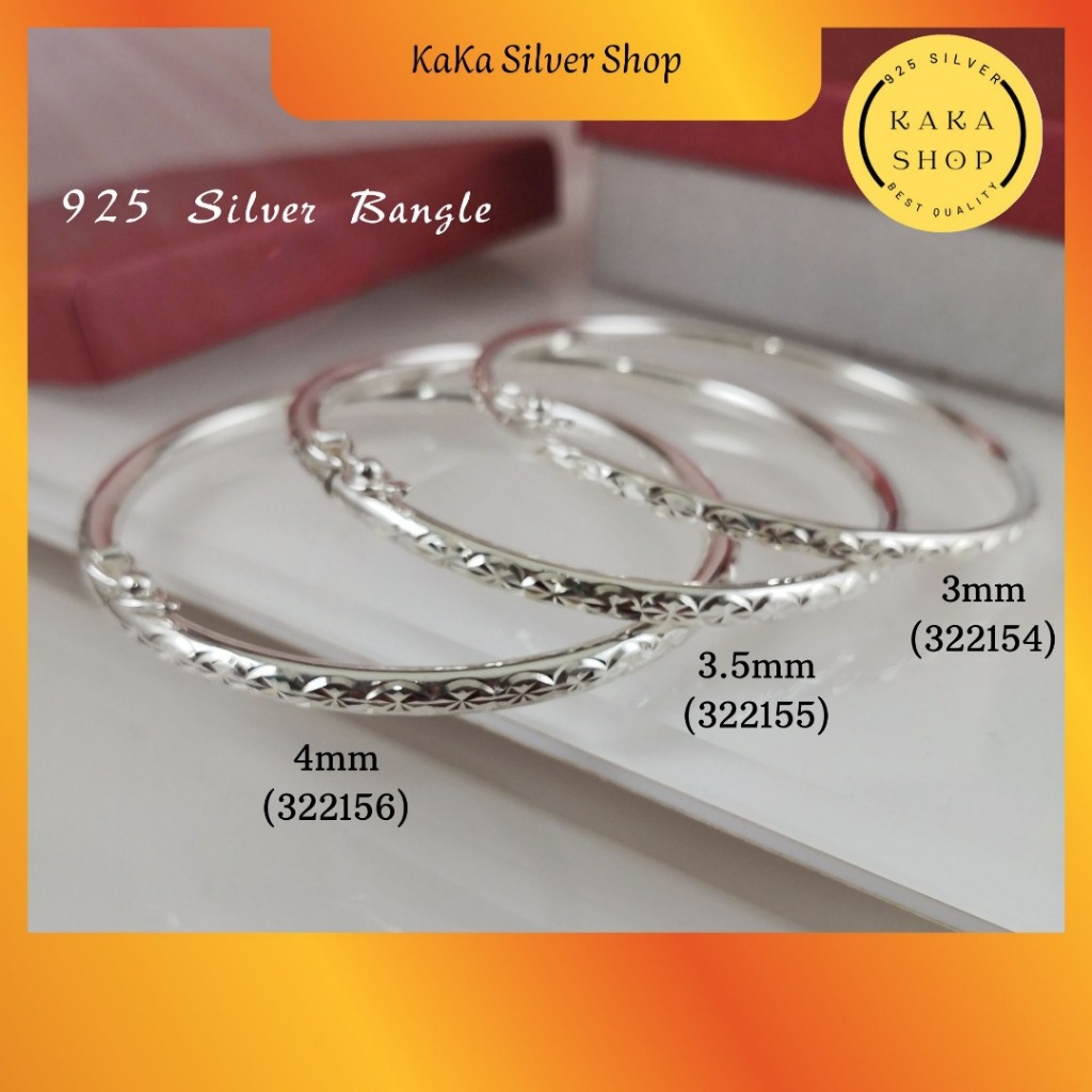 กําไลข้อมือตัดเงิน 925 สําหรับผู้หญิง (322154/155/156) กําไลข้อมือ Gelang Tangan Perempuan Perak 925