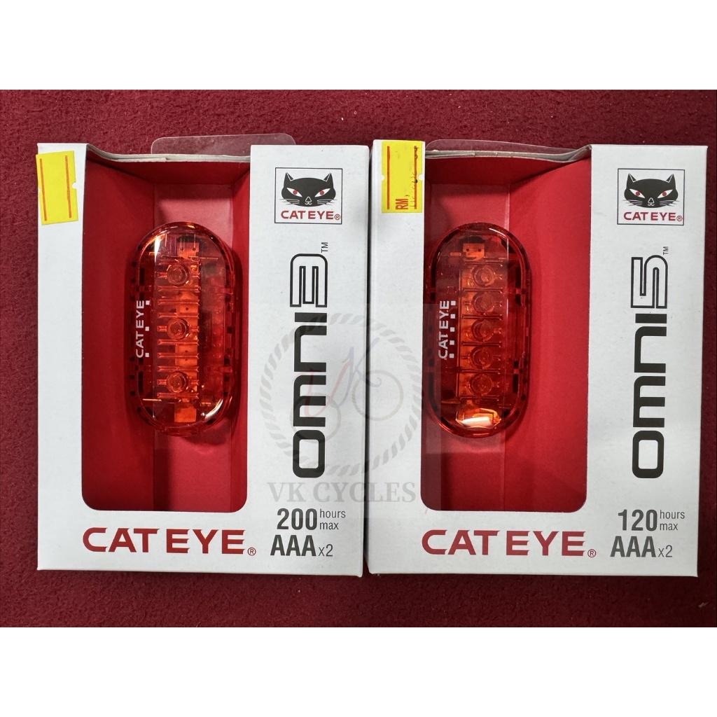 CATEYE OMNI 5 (5 LED) CATEYE OMNI 3 (3 LED) REAR LIGHT 41.6g AAAx2 SAFETY RIDE MTB ROAD BIKE FOLDING