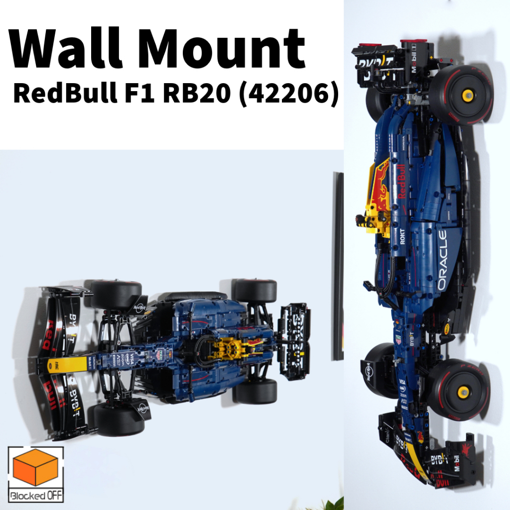 Flush Wall Mount สําหรับ Lego Technic RedBull F1 RB20 (42206)