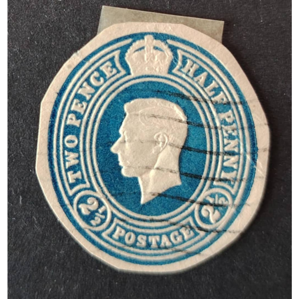 GREAT BRITAIN UK เครื่องเขียนไปรษณีย์ Cut Out, ไปรษณีย์ Revenue ต่างประเทศ 2 1/2 Pence Two Pence Hal