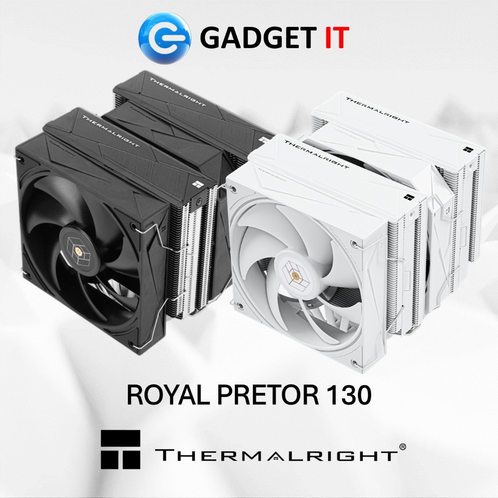 THERMALARIGHT ROYAL PRETOR 130 FLAGSHIP CPU AIR COOLER สีดํา / สีขาว INTEL & AMD RYZEN SUPPORT GADGE