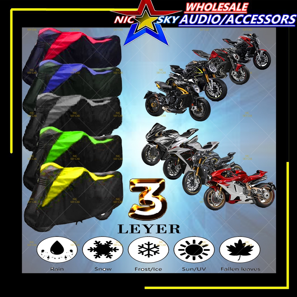 MV AGUSTA รถจักรยานยนต์ 3 ชั้น YMC มอเตอร์ฝาครอบ watwrroof กันฝุ่น sunproof AGUSTA BRUTALEE DRAGSTED