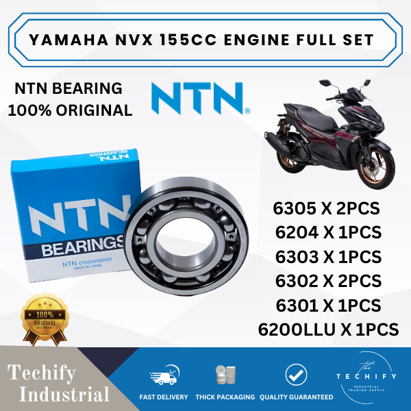YAMAHA NVX 155CC NTN ชุดแบริ่งเครื่องยนต์ X 8 ชิ้น 6305 6204 6302 6303 6301 6200