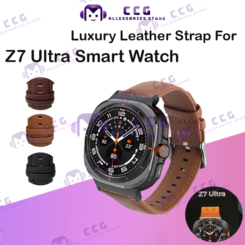 Z7 Ultra สมาร์ทวอท์ชหรูหราสไตล์หนังสายสี 22 มม.Z7 นาฬิกา Ultra เปลี่ยนอุปกรณ์เสริมสายคล้อง