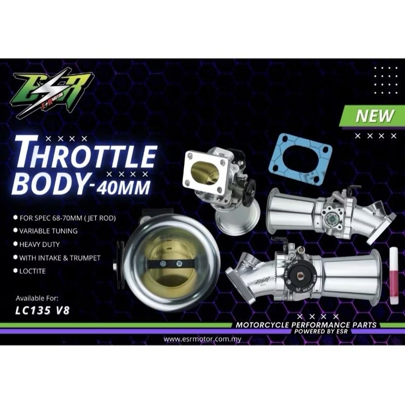 THROTTLE BODY ESR RACING MOTOR Y15 Y16 NVXV2 LCV8