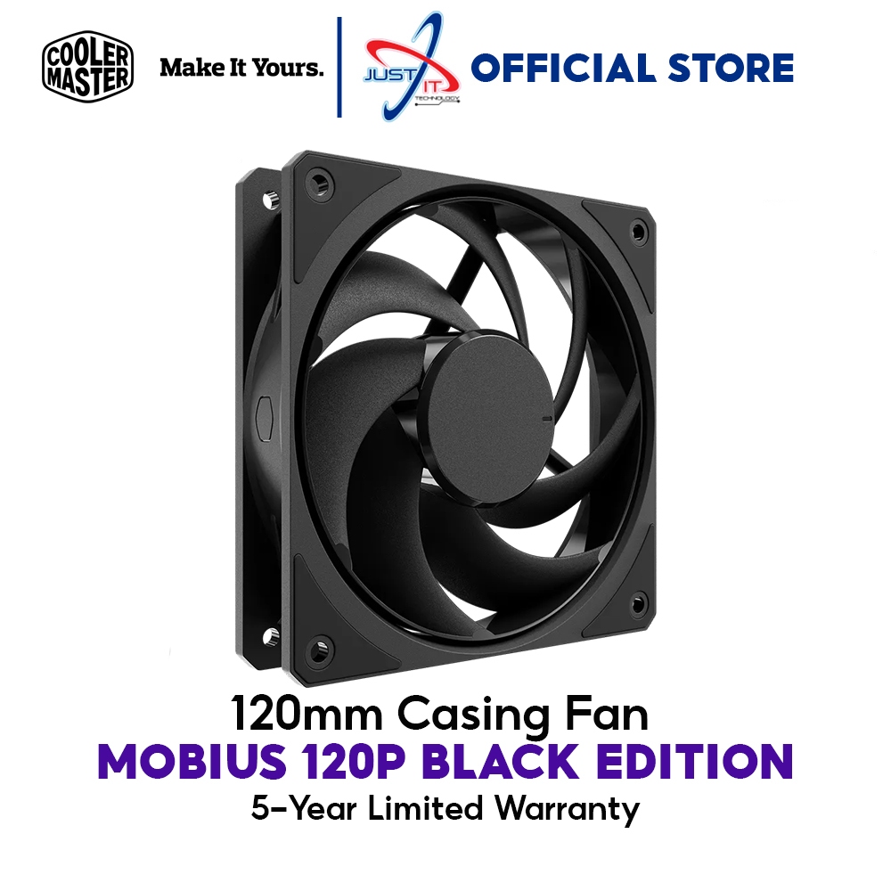 COOLER MASTER MOBIUS 120P BLACK EDITION CASING FANS - (CM-MFZ-M2NK-21NPK-R1)