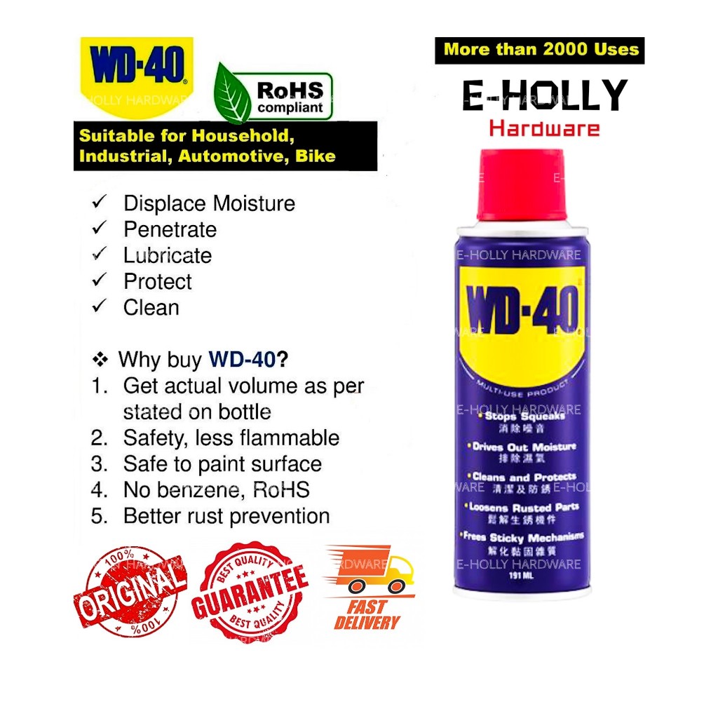 EHLLY WD40 สเปรย์หล่อลื่นป้องกันสนิมผลิตภัณฑ์อเนกประสงค์ [191ml] WD-40