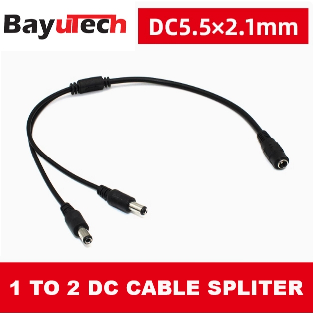 12V DC Splitter สําหรับกล้องวงจรปิดสาย 5.5 มม.* 2.1 มม.ชายหญิงสายไฟเหมาะสําหรับ EZVIZ C3W C4W Tapo C