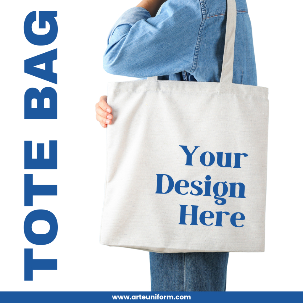 CUSTOM Tote Bag Canvas Muji Style Large Custom Printing Cetak Bag