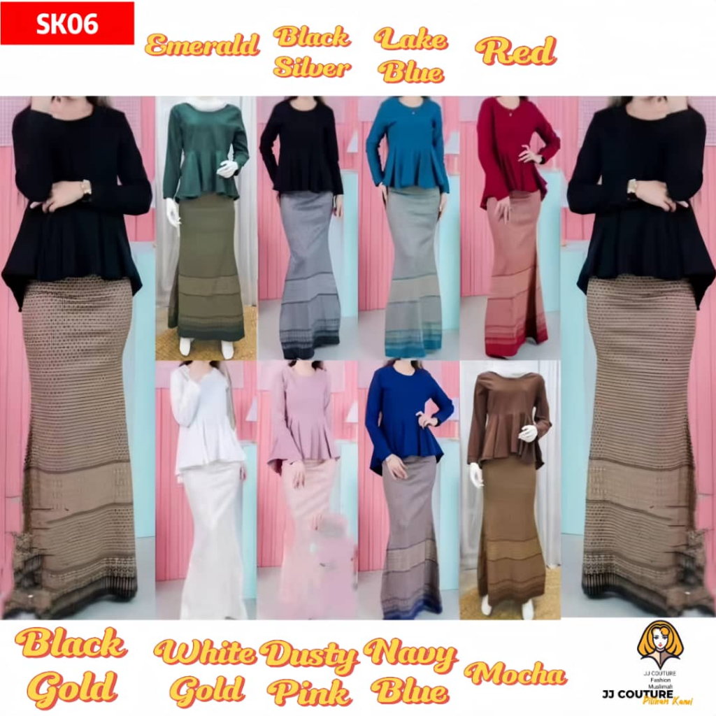 JJ COUTURE SK06 (ใหม่)SONGKET SERIES 2025 MUSLIMAH SET สไตล์ PEPLUM