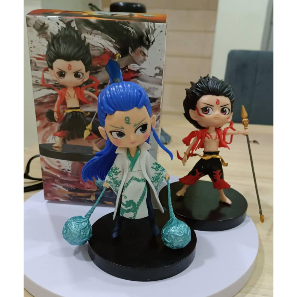 NEZHA 2 -Nezha & Aobing ในสะสม Action Figure-ของเล่นเด็กบล็อกอาคาร之童魔海-边手办 และมีเสน่ห์