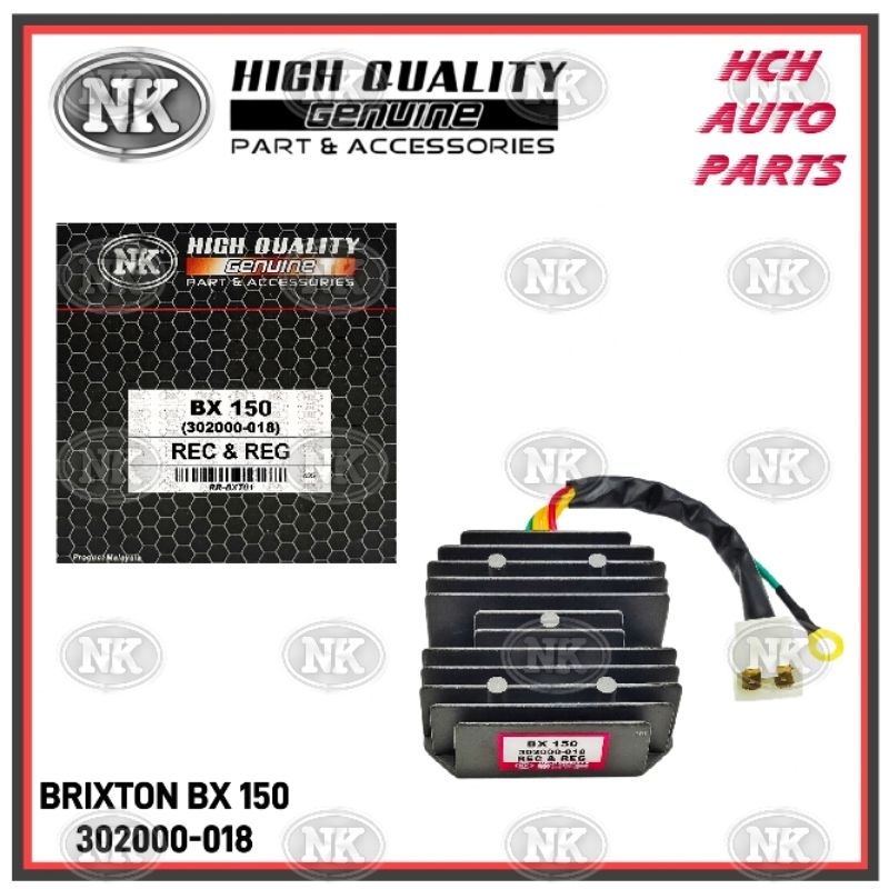 RECTIFIER & REGULATOR - BRIXTON - BX 150/ BRIXTON BX 150 - P/NO. 302000-018 (NK)