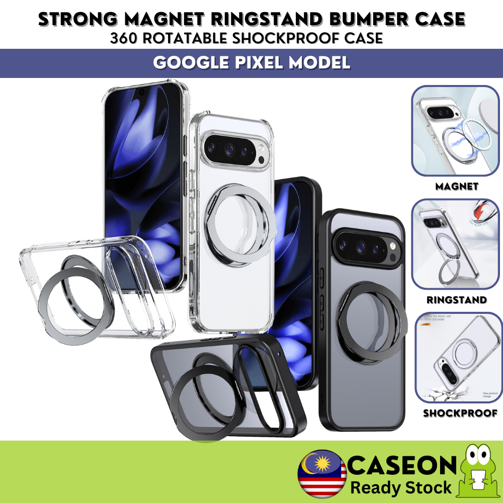 FROSTED MATTE CLEAR แม่เหล็ก 360 RINGSTAND กรณี Google Pixel 10 9 9A Pro XL กันกระแทกเคสโทรศัพท์ KDZ